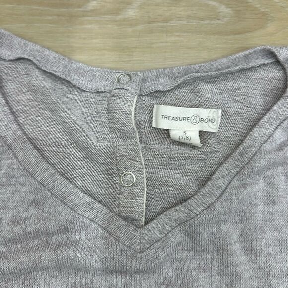 TREASURE & BOND Button Back Girls Sweater 7/8 Small - Picture 2 of 3